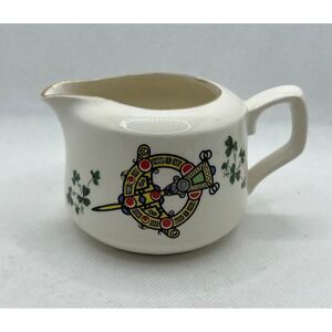 Vintage Carrigaline Pottery Creamer Made In Ireland‎ County Cork Shamrocks Crest
